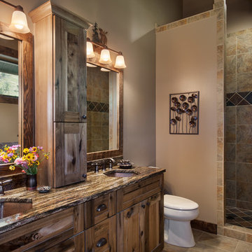 Rustic Timber Frame Home: The Rock Creek Residence - Master Bath
