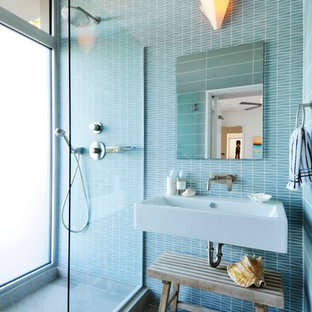 Fotos de baños | Diseños de baños azules con baldosas y/o azulejos