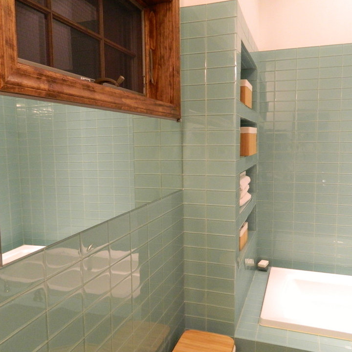 Sage Green Subway Glass Tile Photos & Ideas Houzz