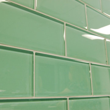 Sage Green Subway Glass Tiles