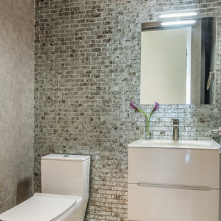 75+ Bäder mit beigen Schränken und Glasfliesen Ideen & Bilder - Januar