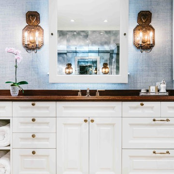 San Antonio, TX - Traditional - Antiqued Sapele Mahogany Bathroom Vanity Counter