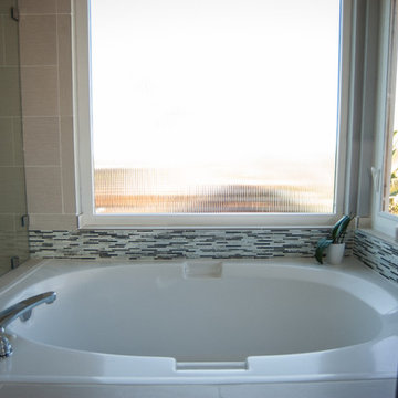 San Diego Master Bathroom Remodel with Privacy Glass Window