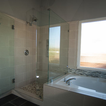 San Diego Master Bathroom Remodel Glass Shower and Built In Tub