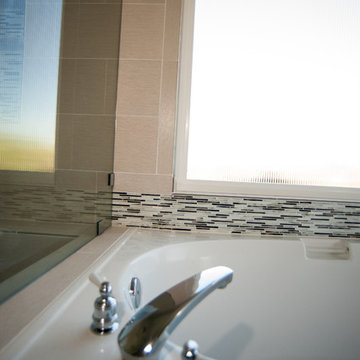 San Diego Master Bathroom Remodel Built In Tub and Tile Backsplash