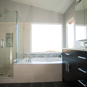 Black and White Transitional Master Bathroom Remodel
