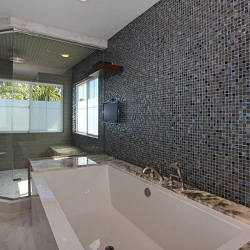 San Elijo Custom Glass Tile Bathroom