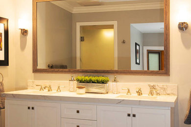 The Master Bath vanity wall full of warmth and luxury