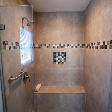 San Marcos Master Shower with Tile Niche in Bathroom Remodel