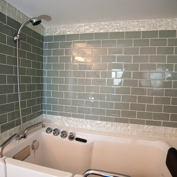 San Marcos Bathroom Remodel with Green Subway Tile