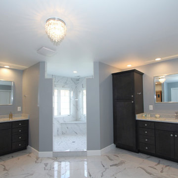 Reisterstown Sauna & Marble Stylish Master Bathroom