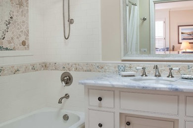Inspiration for a coastal bathroom remodel in New York