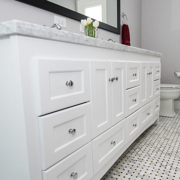 2nd Bathroom: Massive White Vanity (close look)