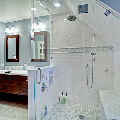 Inspiration for a timeless subway tile bathroom remodel in San Francisco