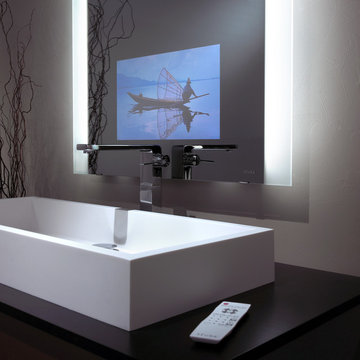 Séura Vanishing Vanity TV Mirror with Veda Lighting Design