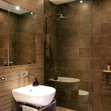 Sharp modern design basement shower room