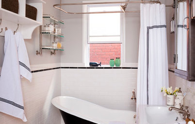 Room of the Day: Classic Black and White for a Victorian Bathroom