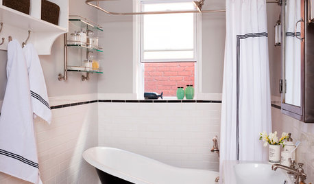 Room of the Day: Classic Black and White for a Victorian Bathroom