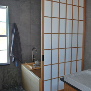 Inspiration for a zen bathroom remodel in Boston