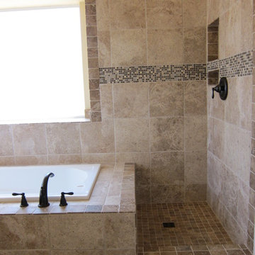 Shower and tub master bathroom remodel