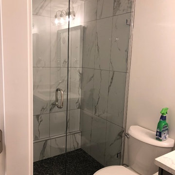 Shower enclosures, slider shower and custom cut mirrors