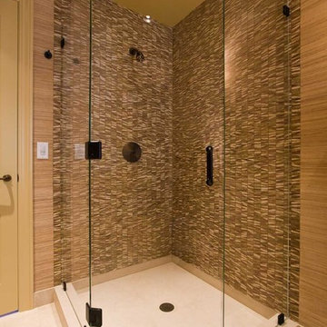 Shower Floor, Shower Curb, and Bathroom Floor tiles match