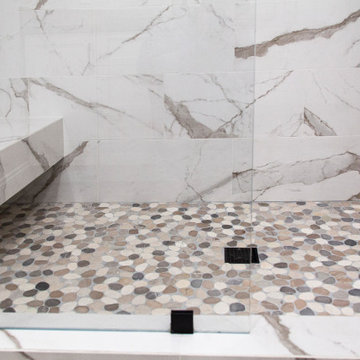 Shower Floor Tile | Master Bathroom Remodel | Oak Park, CA