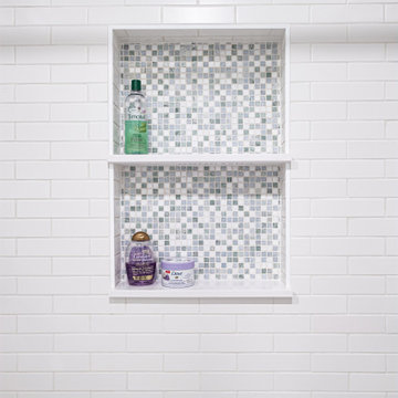 Shower Niche with Chiclet Mosaic