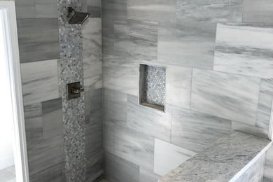 Modelo de cuarto de baño principal minimalista grande