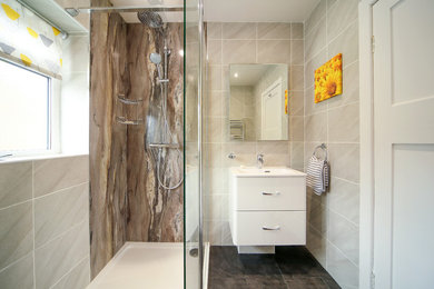 Inspiration for a contemporary bathroom remodel in Manchester