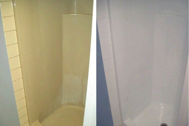 Shower Stall Refinished Before and After