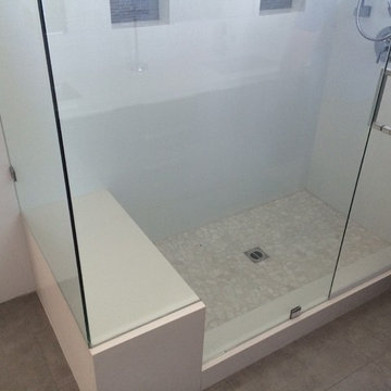 Shower with Unique Tile Floor