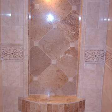 Showers and Bathtubs with backsplash
