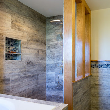 Silver Travertine, Master Shower and entryway