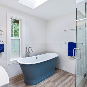Slate Blue Skirted Tub Bathroom