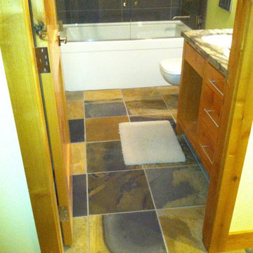 Slate floor tile & porcelain showers