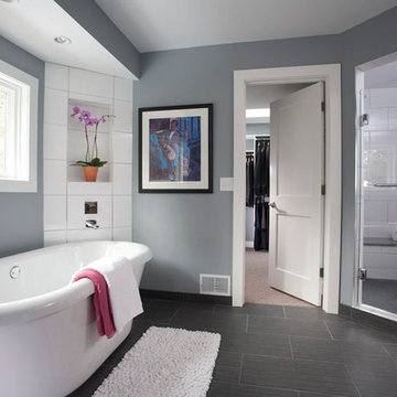 Sleek master bathroom