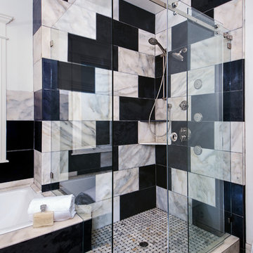 Sliding frameless glass shower doors