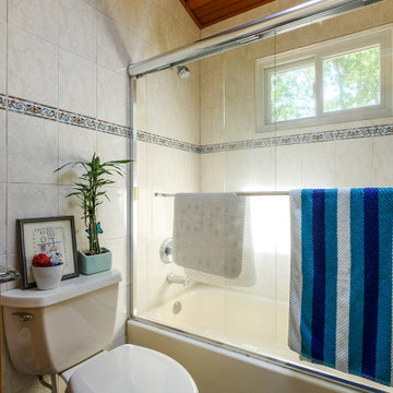Sliding Window in Pretty Bathroom Shower