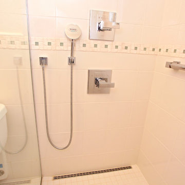 Slot Drain Against Wall in ADA Compliant Shower