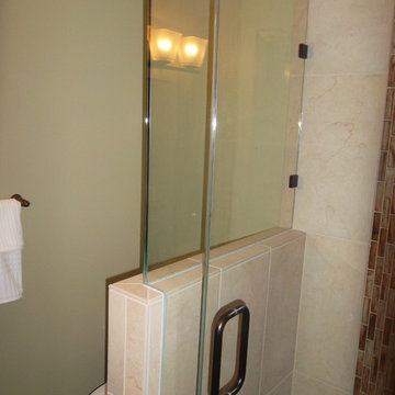 Small Bathroom ft. Tiled Shower off Master Bedroom