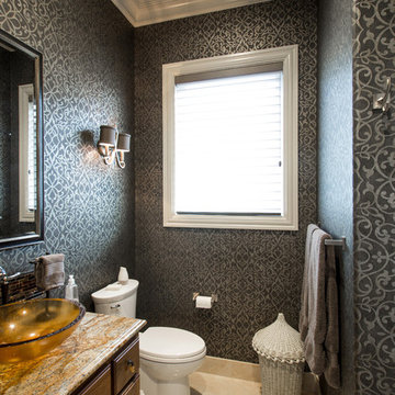 Small Bathroom with Wall Paper