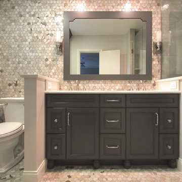 Small Master Bath Remodel with Marble Hex Tile