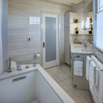 Small modern bathrooms (His & Hers)