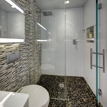 Small modern bathrooms (His & Hers)