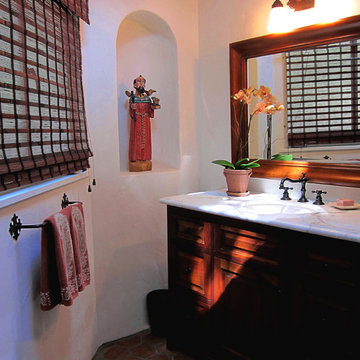Small Spanish style bathroom in Santa Barbara CA