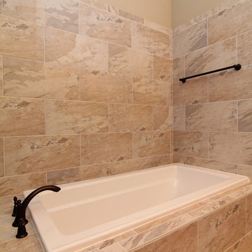 Soaking Tub with Tile Wall