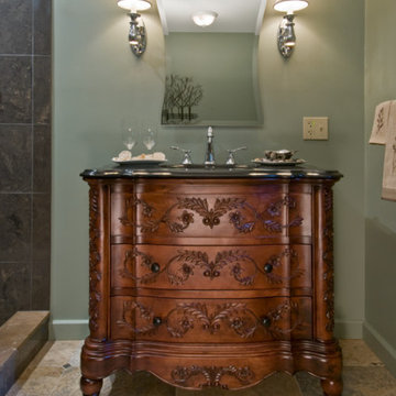 Society of the Arts Bath with Custom Cabinetry