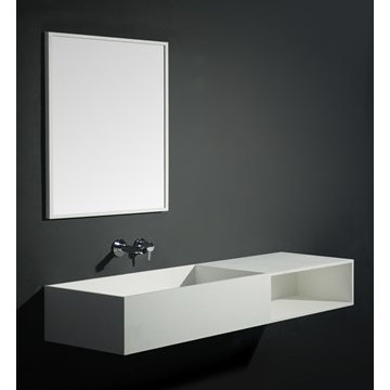 Solid Surface Bathroom Vanities and Wall Mounted Washbasins