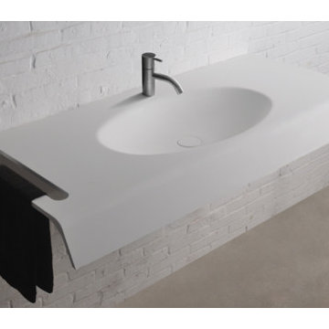 Solid Surface Bathroom Vanities and Wall Mounted Washbasins
